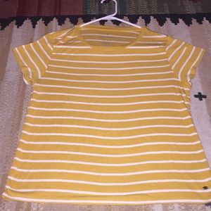Yellow and white American Eagle top
